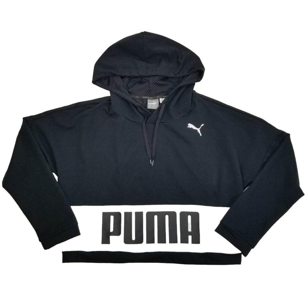 Puma Training Urban Cropped Hoodie Black and White Women's Size Medium - Picture 4 of 15